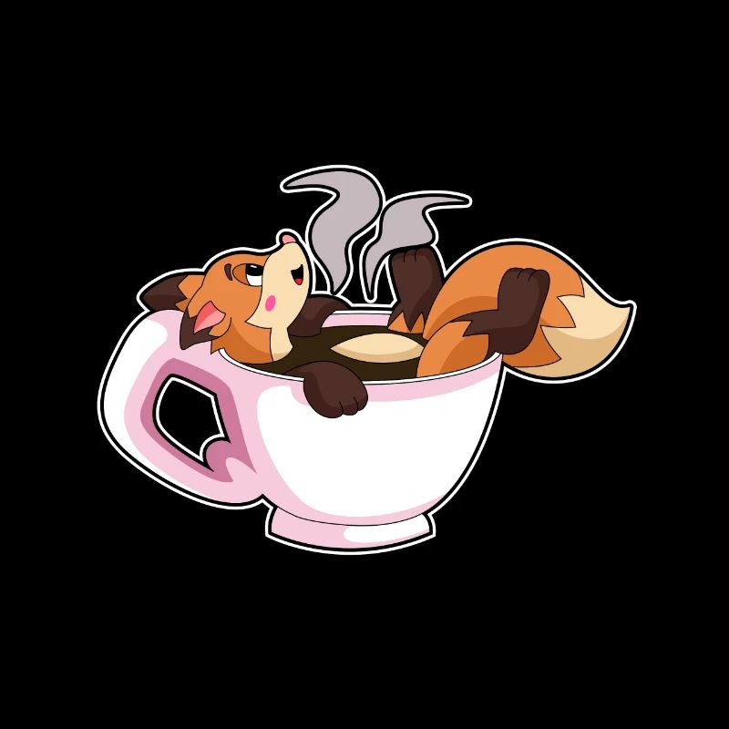 Fuchs mit Tasse Kaffee
