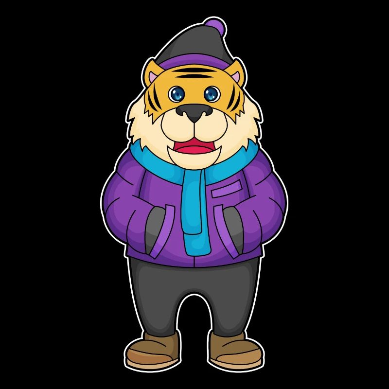 Bonnet écharpe tigre