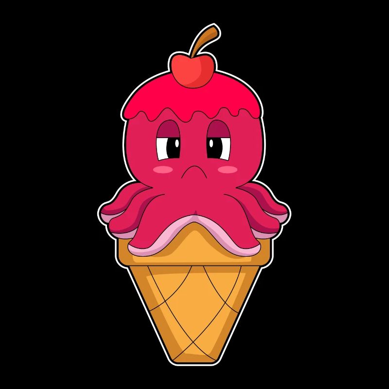 Krake Waffeleis Kirsche