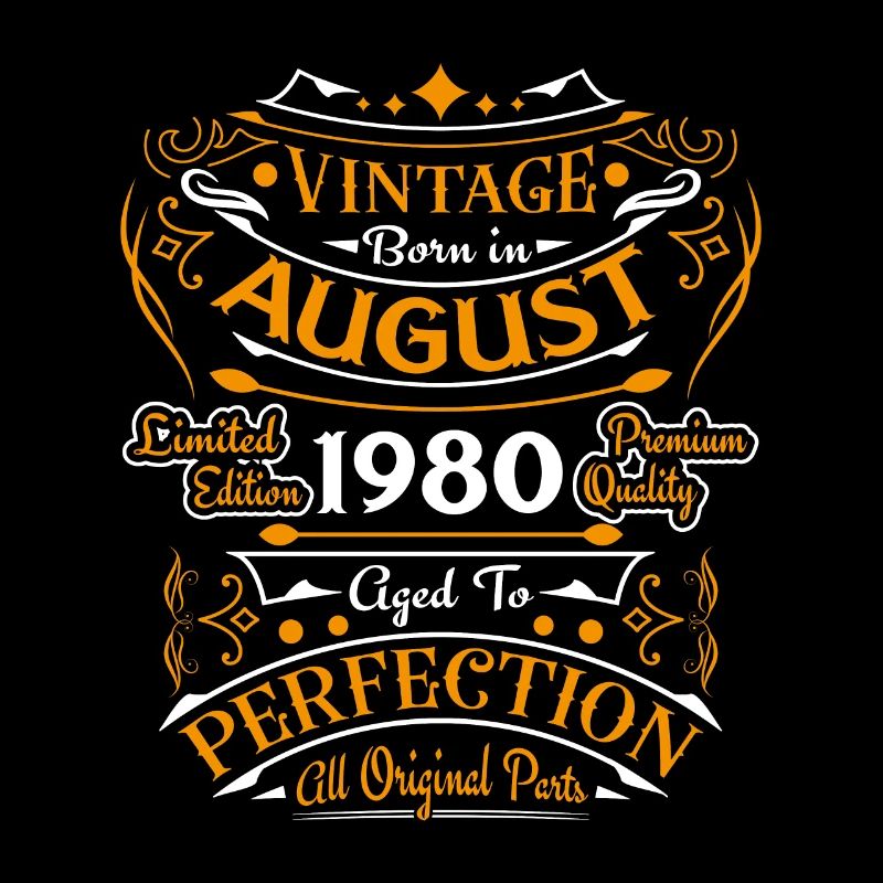 August 1980 Vintage Retro Anniversary