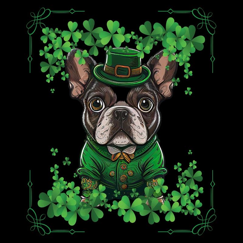 Fête de la Saint-Patrick Bouledogue Français Et Trèfles
