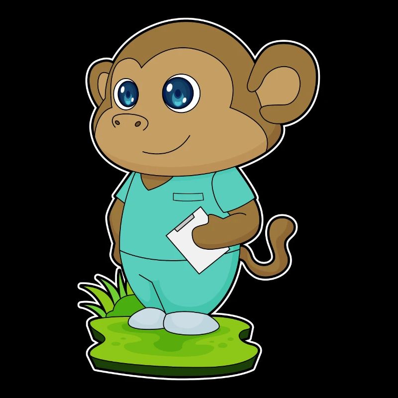 Notes autocollantes de l’infirmière singe