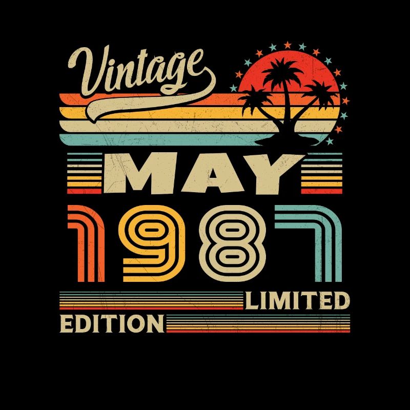 May 1987 Vintage Born in May 1987 Anniversary