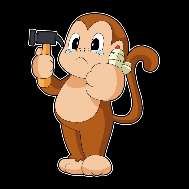 Affe Handwerker Hammer