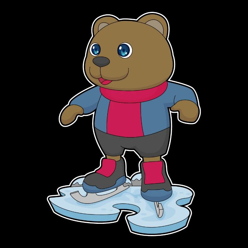 Bär Eislaufen Schlittschuhe
