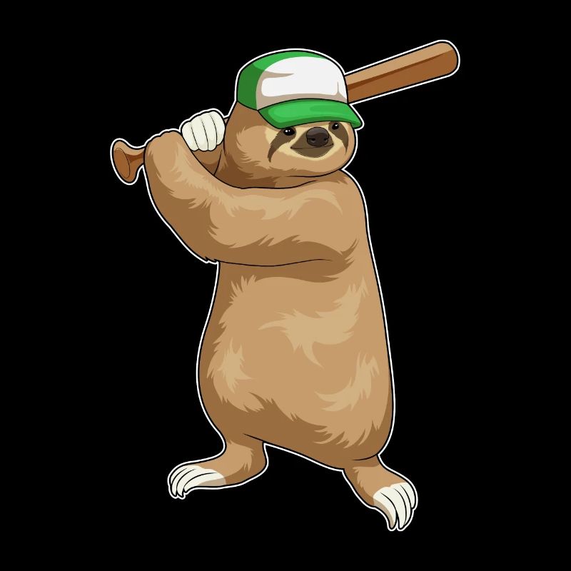 Faultier Baseball Baseballschläger