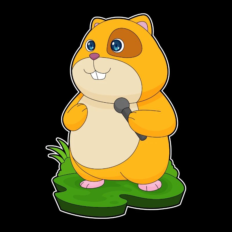 Hamster Sänger Mikrofon Musik