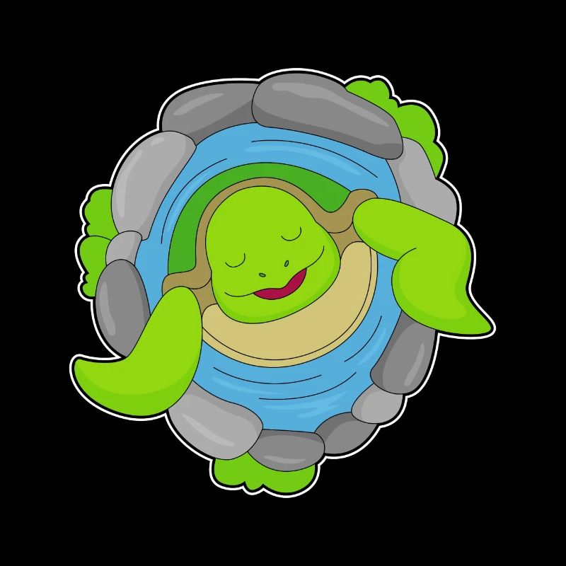 Tortue dans une source chaude