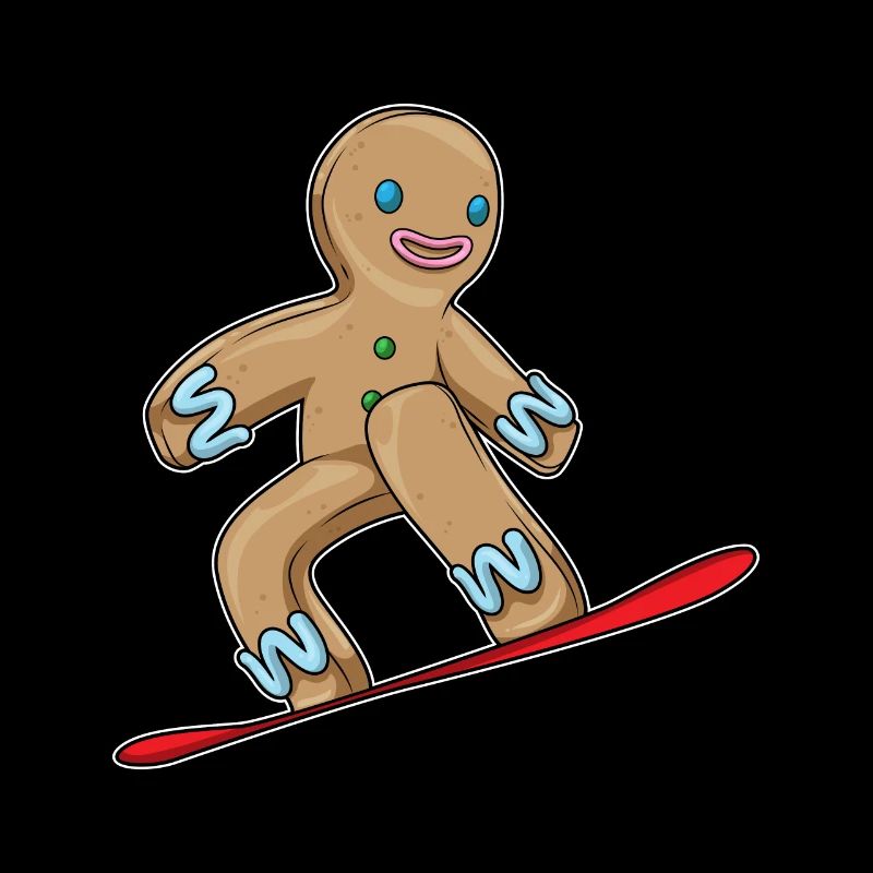 Lebkuchenmann Weihnachten Snowboard