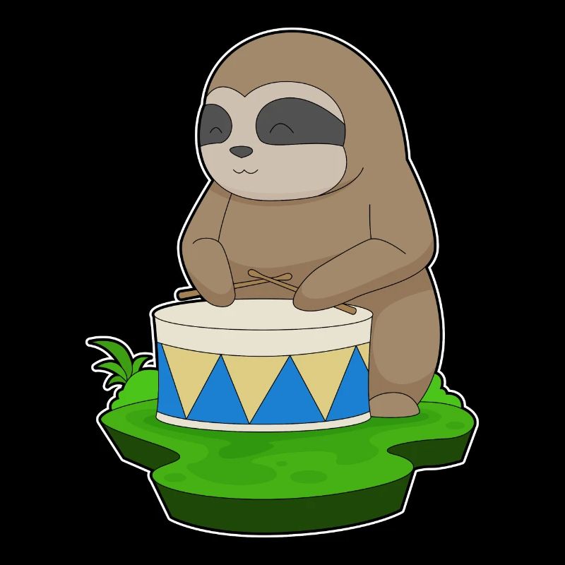 Sloth Musician Drum Music
