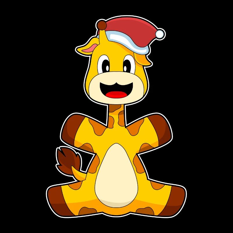 Chapeau de père Noël girafe