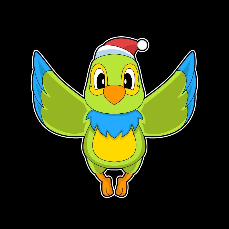 Chapeau de père Noël perroquet