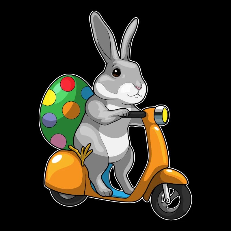 Lapin Pâques Oeuf de Pâques Scooter