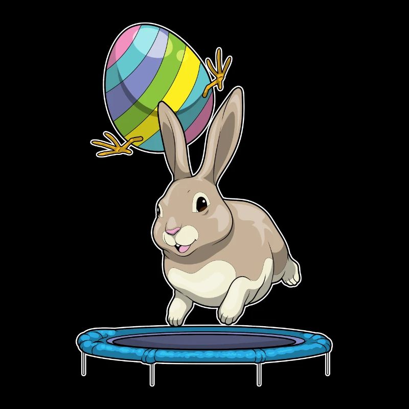 Lapin Pâques Oeuf de Pâques Trampoline