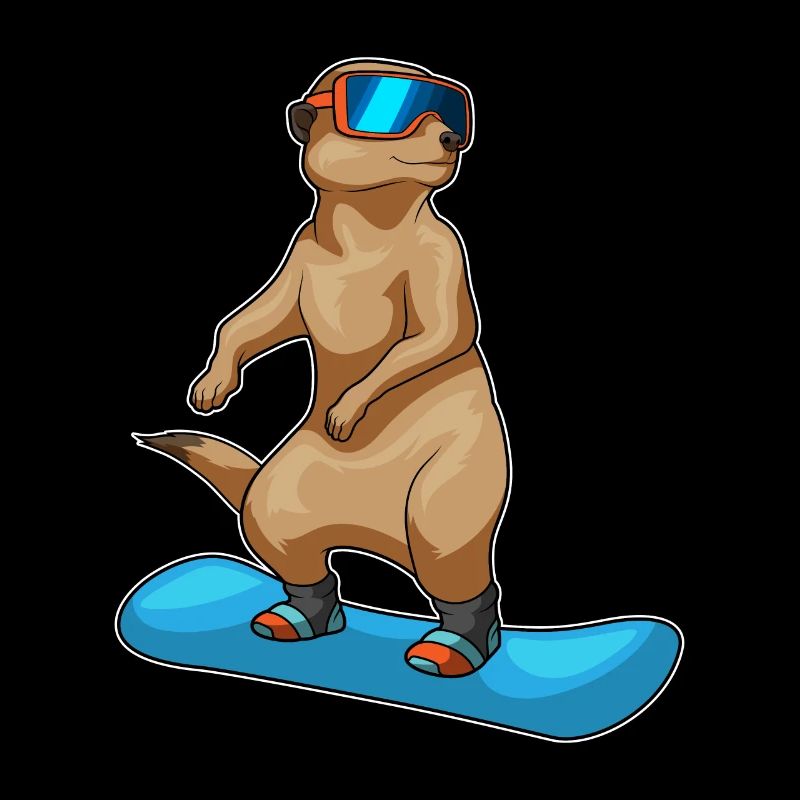 Erdmännchen Snowboard Wintersport