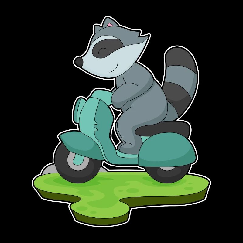 Waschbär Motorrad