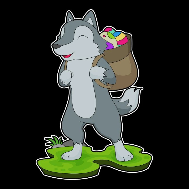 Sac à dos loup Easter Easter Egg