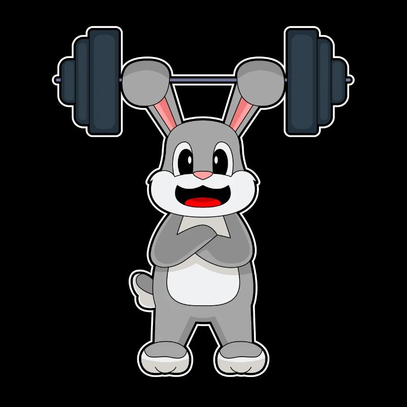Bunny Bodybuilder Musculation avec haltères