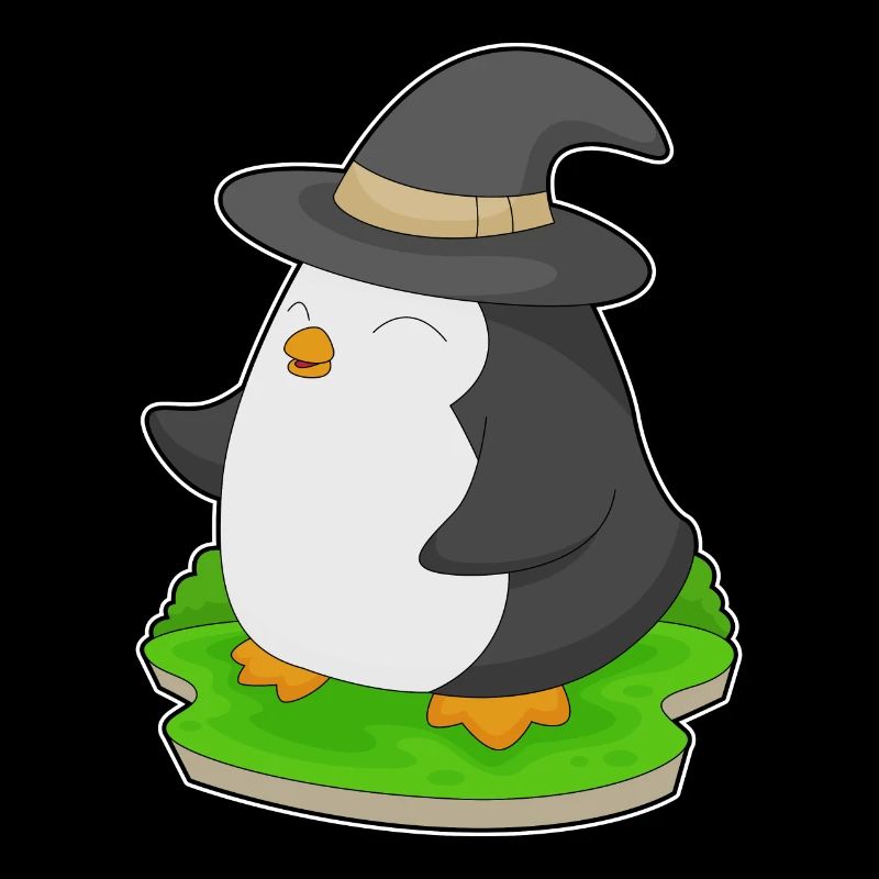 Pinguin Halloween Hexe