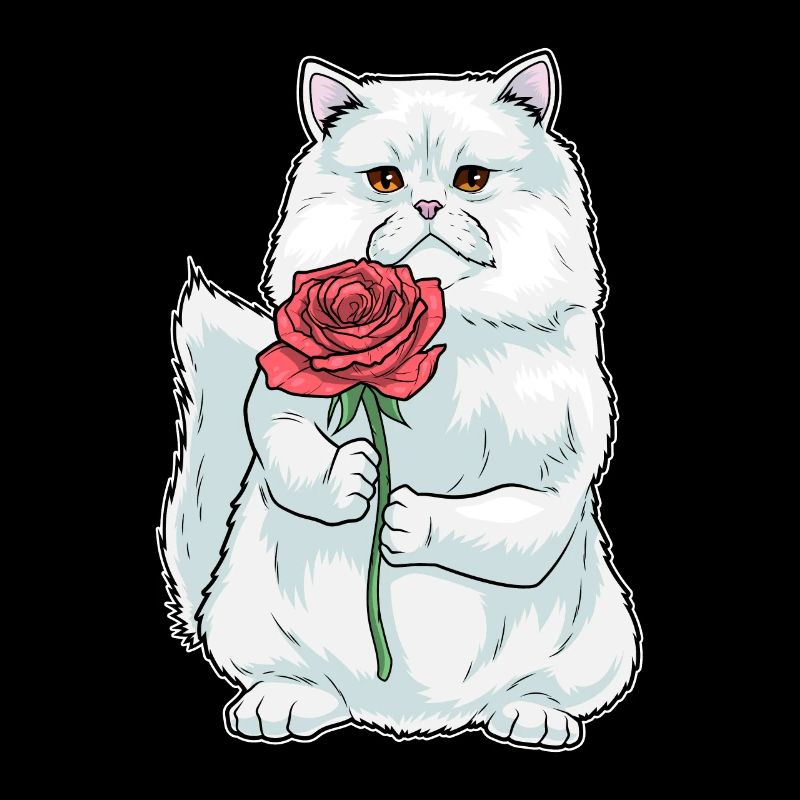Chat Persan Rose Fleurs