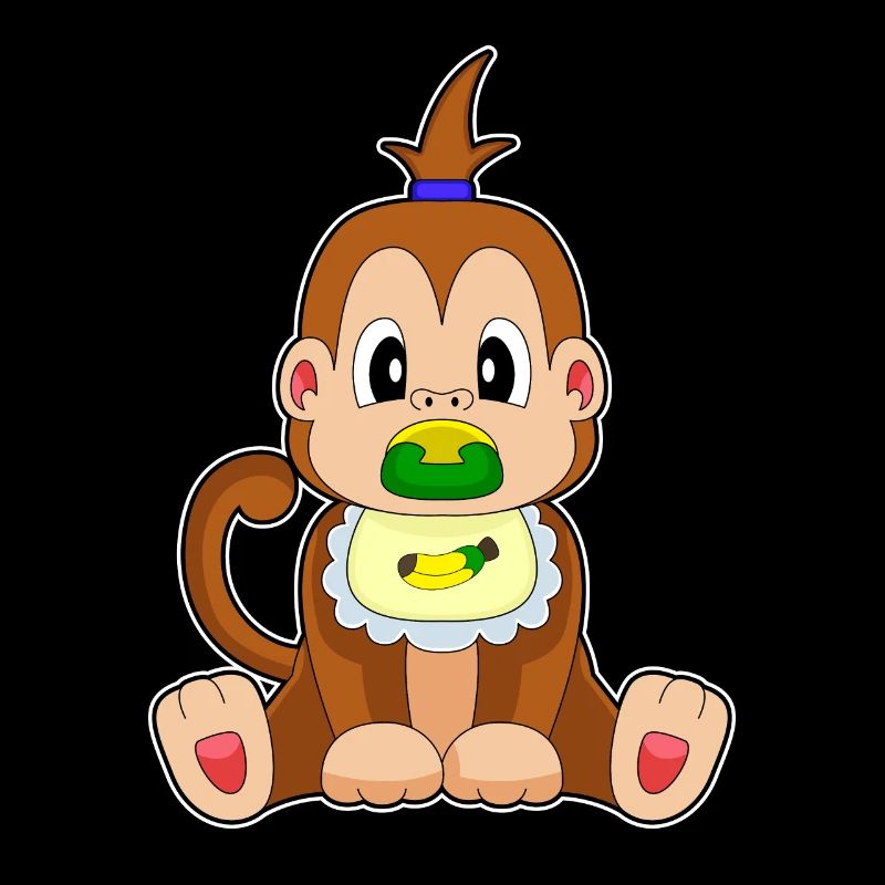 Monkey Banana Pacifier Bib
