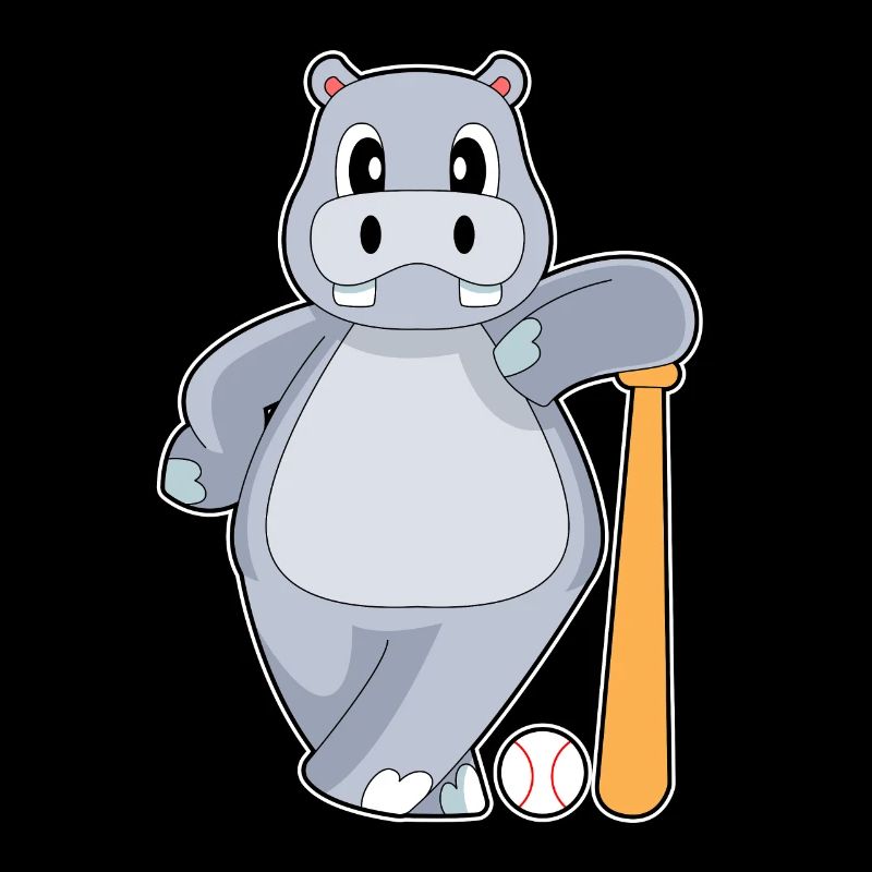 Nilpferd Baseball Baseballschläger