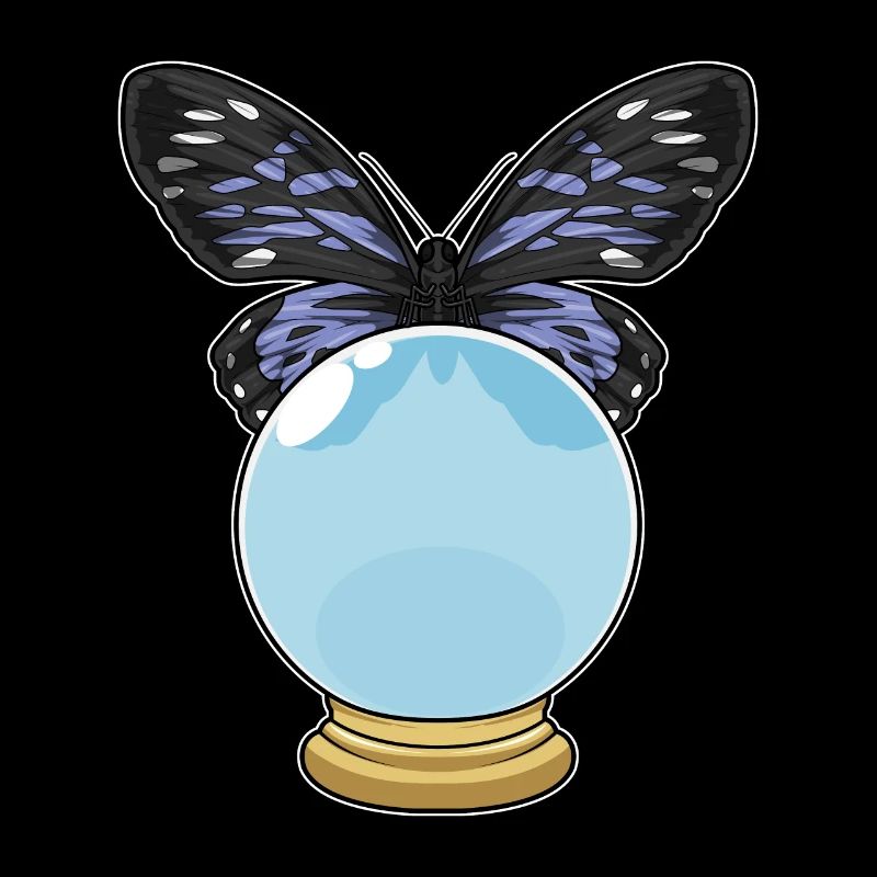 Boule de cristal papillon