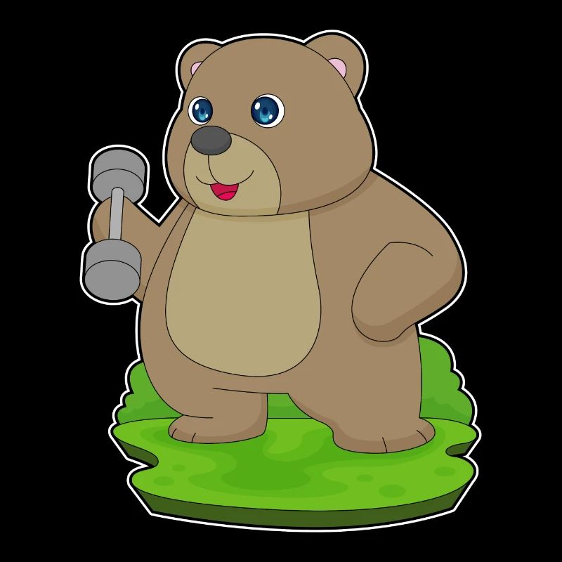 Bear Bodybuilder Musculation avec haltères