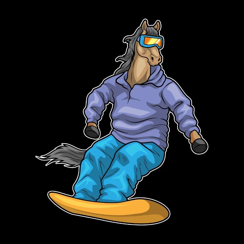 Pferd Snowboard Wintersport