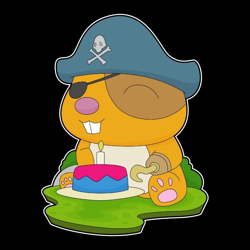 Hamster Anniversaire Pirate