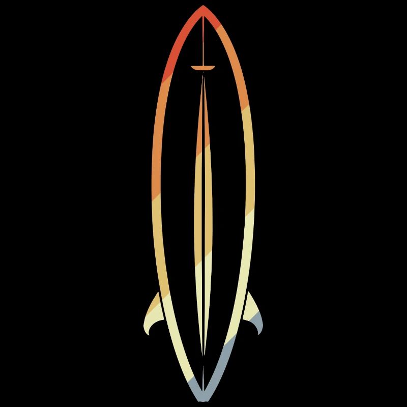 Surfboard Sketch Vintage