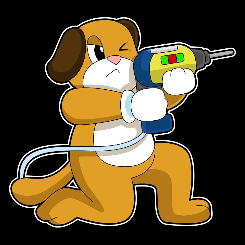 Hund Handwerker Bohrer