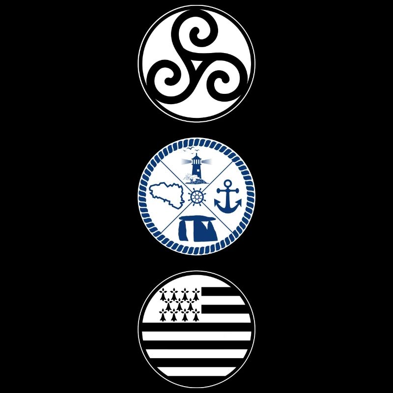 Bretagne et ses symboles. Triskell. Drapeau Breton