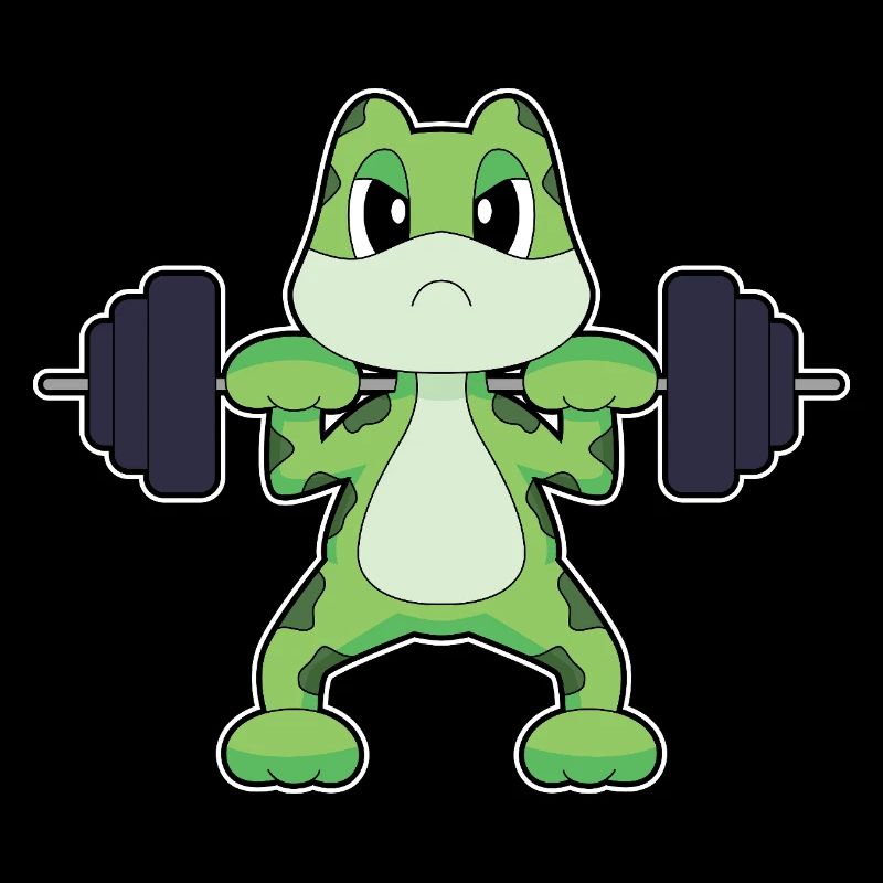 Frog Bodybuilder Musculation avec haltères