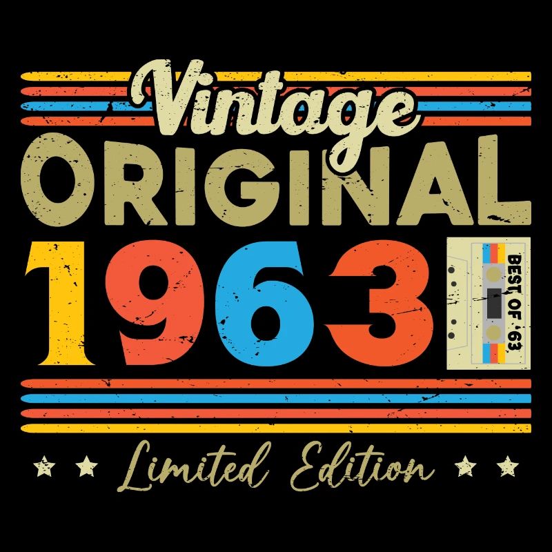 Vintage birthday gift born in 1963