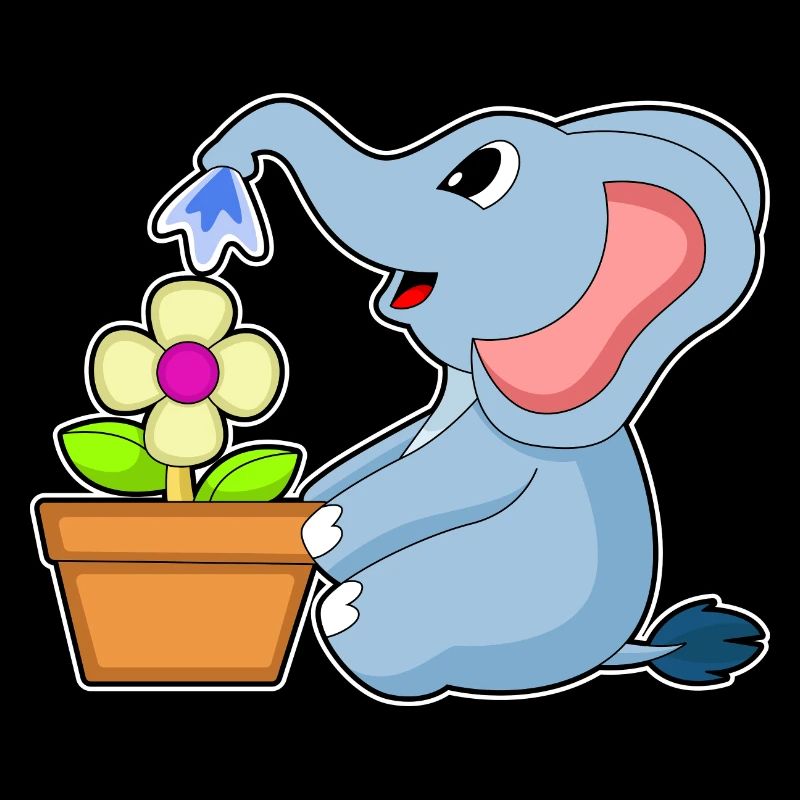 Elefant Blumentopf Blume