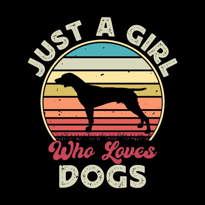 German Shorthaired Pointer Dog Silhouette Retro