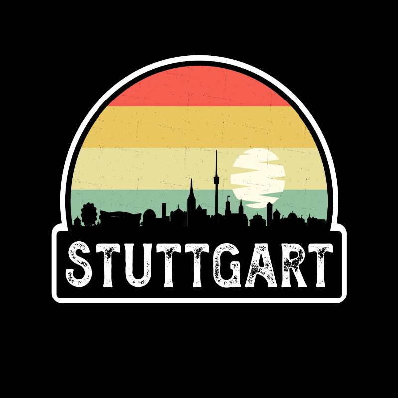 Stuttgart Germany Flag Skyline Travel Souvenir