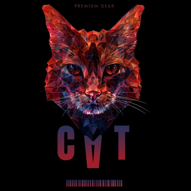 Geometric Cat Premium, for Cat Lovers