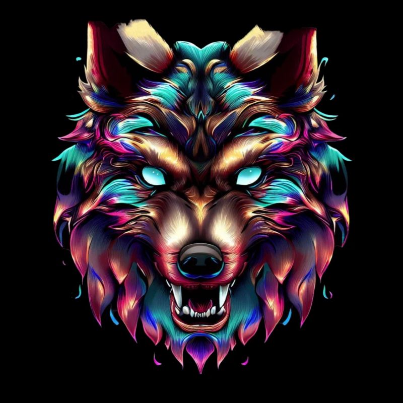 Wolfskopf Synthwave Wolf