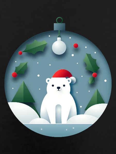 Eisbär in Weihnachtskugel
