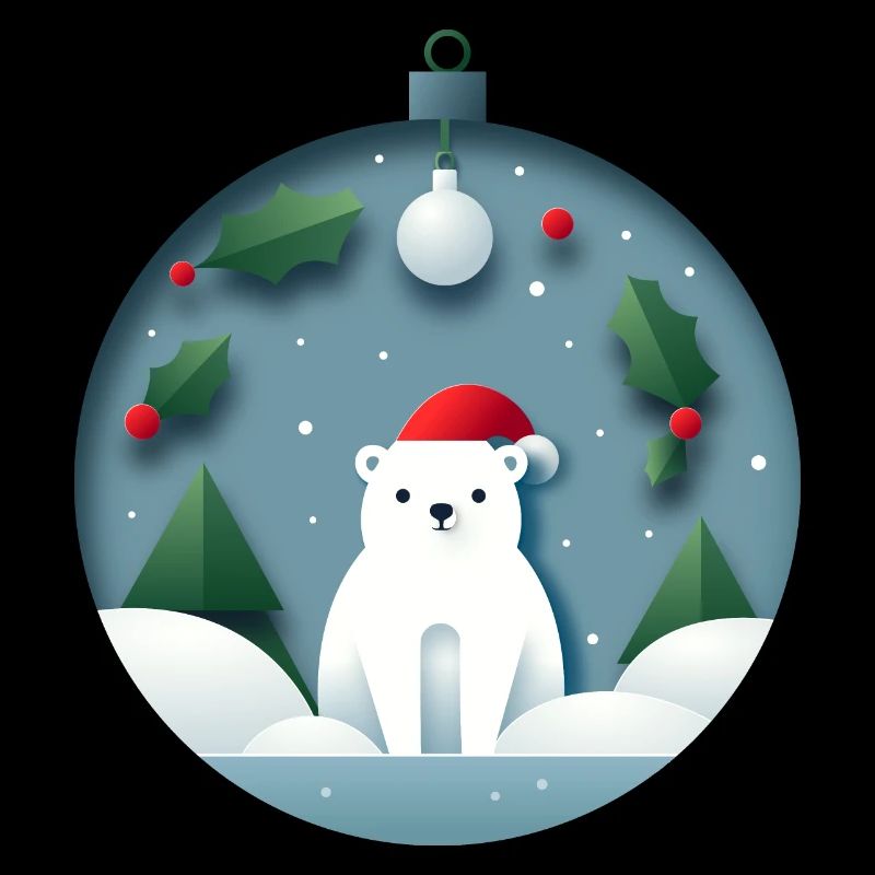 Eisbär in Weihnachtskugel