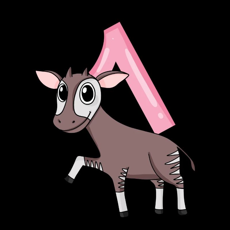 Fille 1 an Okapi 1er cadeau d’anniversaire