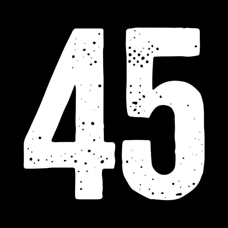 45 Numbers White