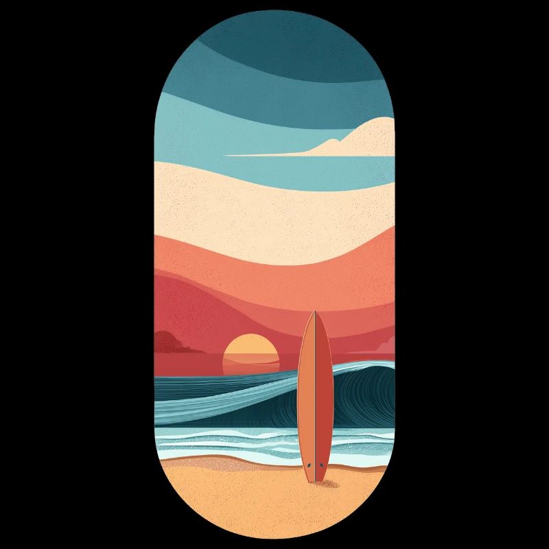 Surf et plage, Passion vagues au coucher du soleil