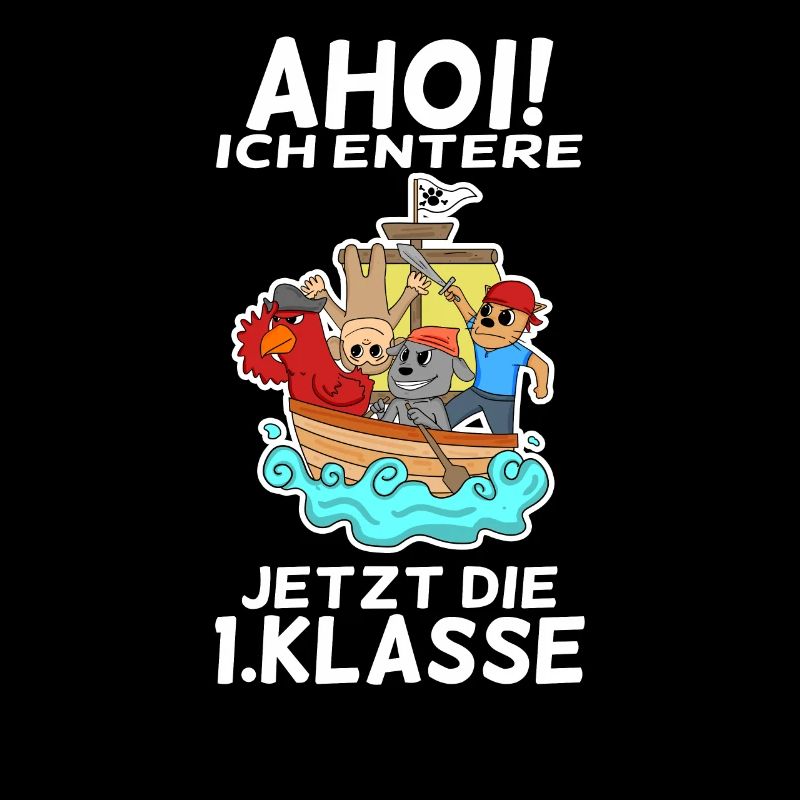 1 Klasse Einschulung Pirat Schulkind Geschenk
