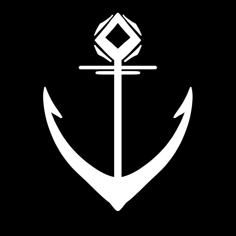 Symbole blanc d’ancrage