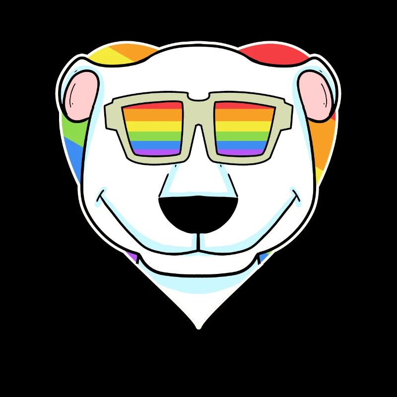 Regenbogen - Eisbär mit Brille