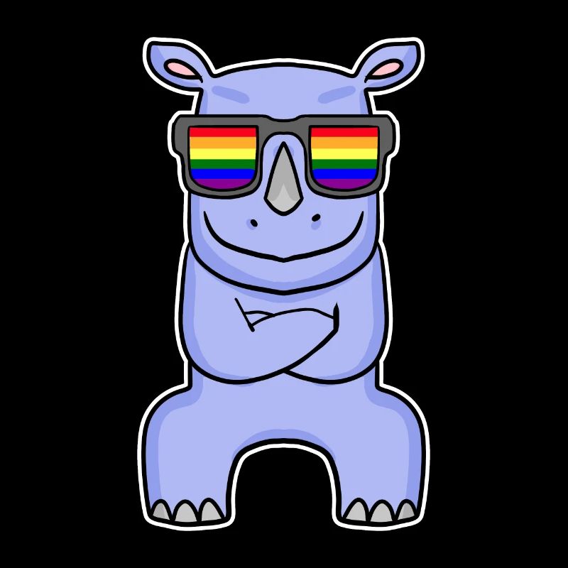 Regenbogen - Nashorn mit Brille