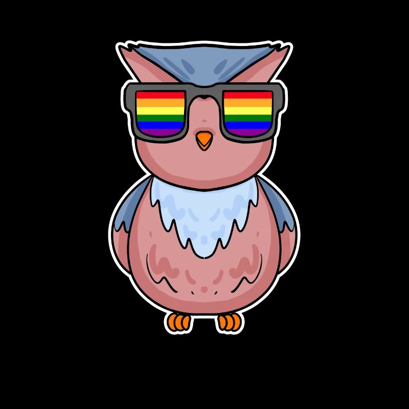 Regenbogen - Eule mit Brille